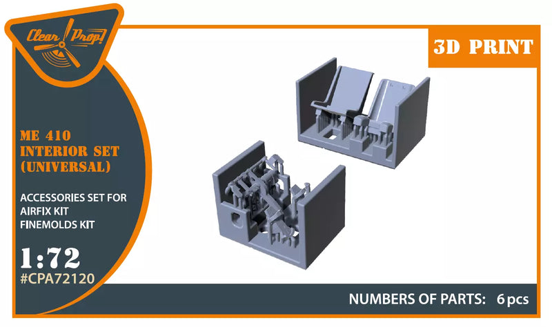 Clear Prop 1/72, Me-410 B-1/U2/U4/R4 interior for Airfix, Finemolds kits