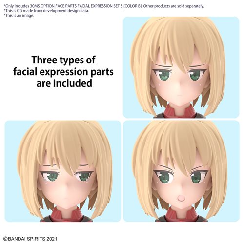 Bandai 2568054 30 Minute Sisters Option Face Parts Facial Expression Set 5 Color B Model Kit