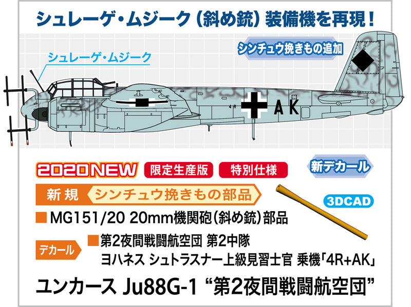 Hasegawa Models 2358 Junkers Ju88G-1 “2nd Night Fighter Wing” 1:72 SCALE MODEL KIT