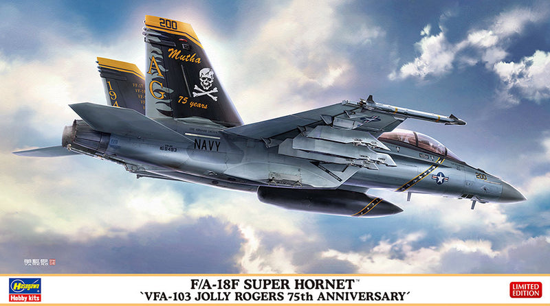 Hasegawa Models 2380 F/A-18F Super Hornet “VFA-103 Jolly Rogers 75th Anniversary” 1:72 SCALE MODEL KIT