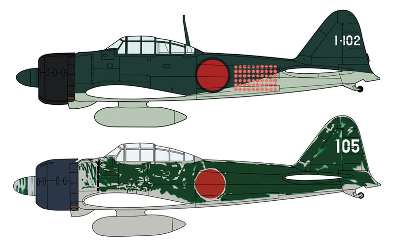 Hasegawa Models 2437 Mitsubishi A6M2b/A6M3 Zero Type Carrier Fighter Type 21/22 “Rabaul Ace Set” 1:72 SCALE MODEL KIT