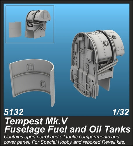 CMK 1/32 Tempest Mk.V Fuselage Fuel and Oil Tanks