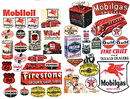 JL Innovative Design HO 184 1940s-1950s Gas Station Posters & Signs, Gas Station & Oil