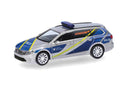 Herpa Models 097857 HO Volkswagen Passat Station Wagon - Assembled -- Police Roadside Inspection (silver, blue, yellow, German Lettering)