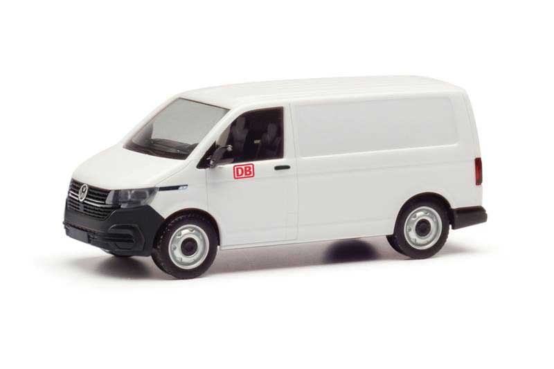 Herpa Models 098205 HO Volkswagen T 6.1 Cargo Van - Assembled -- German Federal Railroad DB (white, red)