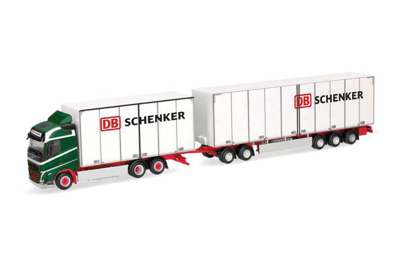 Herpa Models 316163 HO 2020 Volvo FH Swedish Box Truck - Assembled -- DB Schenker (white, green, red, black, German Lettering)