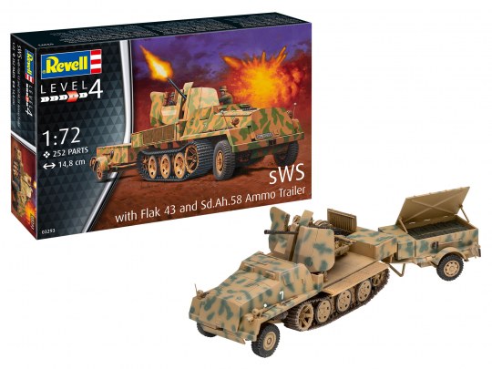 Revell 03293 sWS mit Flak-Aufbau als Sfl. mit 3,7cm Flak 43 1:72