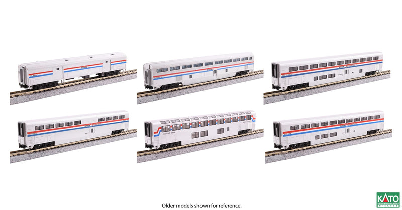 PREORDER Kato N 1063531-1 Superliner Passenger Car Set with Lighting, Amtrak Phase III (6-Pack) | 280