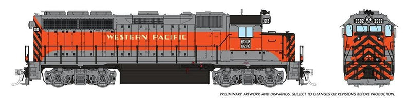 PREORDER Rapido 040035 HO EMD GP40 (DC/Silent): Western Pacific - Zephyr: