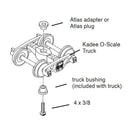 Kadee O 756 2-Rail AAR Bettendorf Style Metal Trucks, With 33" Smooth-Back Metal P48 Wheels 1 Pair