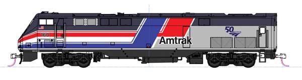 Kato HO 376116LS GE P42 Genesis, Lok Locomotive Amtrak