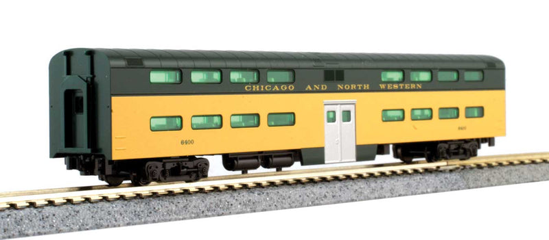 Kato N 106104LS1 CNW "400" EMD E8A and 5-Car Train-Only Set, LokSound, Lighting and DCC, Chicago & North Western (yellow, green)