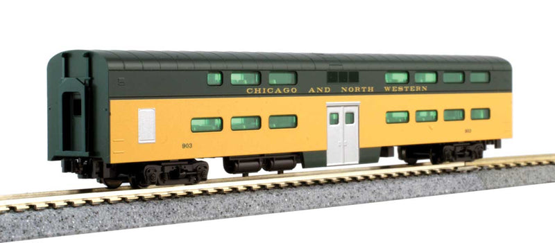 Kato N 106104LS1 CNW "400" EMD E8A and 5-Car Train-Only Set, LokSound, Lighting and DCC, Chicago & North Western (yellow, green)