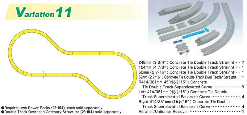 Kato N 20-870 Unitrack Double Track Variation Set 11 (Super Elevated Curves and Modern Concrete Ties)