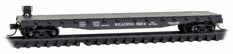 Micro-Trains N 04500650 50' Flat Car with Fishbelly Side and Side Mount Brake Wheel, Reading