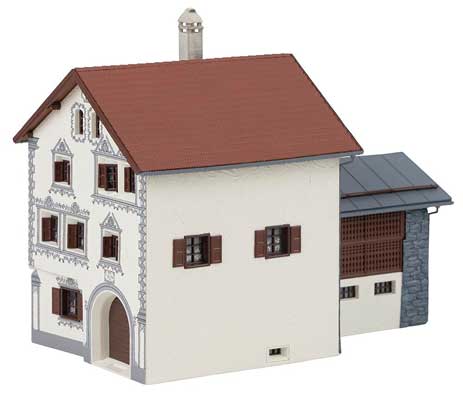 Faller Gmbh 130632 Bergun Bundner House -- 3-D Printed Kit - 6-7//8 x 4-1/16 x 5-7/16" 17.4 x 10.3 x 13.8cm, HO Scale