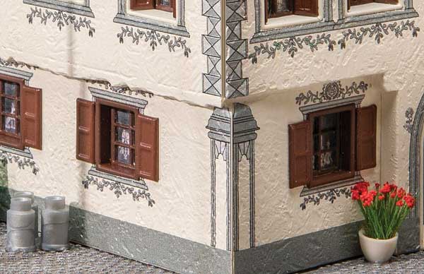 Faller Gmbh 130632 Bergun Bundner House -- 3-D Printed Kit - 6-7//8 x 4-1/16 x 5-7/16" 17.4 x 10.3 x 13.8cm, HO Scale