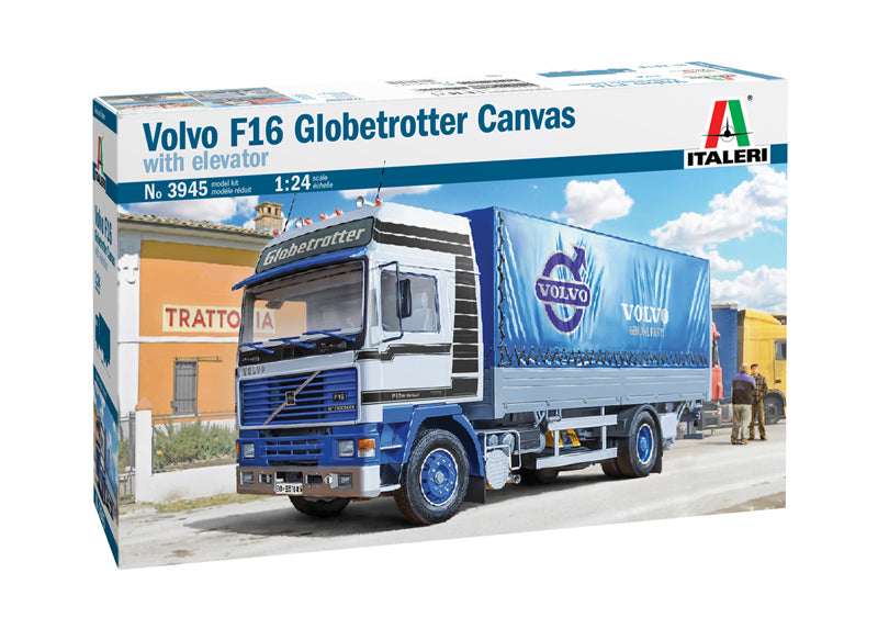 Italeri 3945 VOLVO F16 Globetrotter Canvas Truck with elevator 1:24