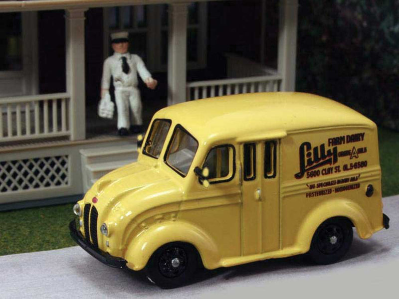 William Tell International Inc HO AHM87010 Divco Milk Delivery Truck with Milkman Figure, Lilly Farm Dairy