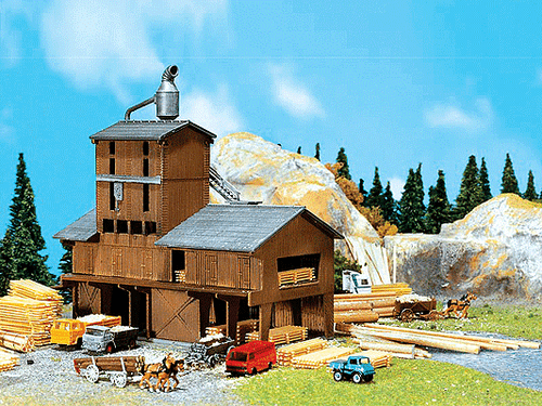 Faller N 222181 Sawmill, Weathered Model 6-13/16 x 5 x 6"