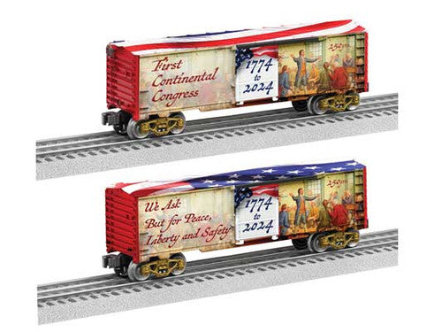 Lionel O 2438190 Steel Boxcar, 3-Rail, First Continental Congress 250th Anniversary