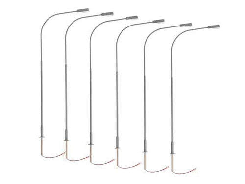 Lionel HO 2456106 Single-Arm Highway Warm White LED Street Light/Lamp Gray Mast (6)
