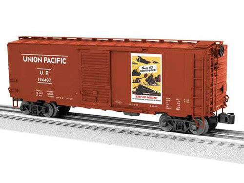 Lionel O 2426070 PS-1 Steel Boxcar with Rail Sounds and PatriotSounds, 3-Rail, Union Pacific