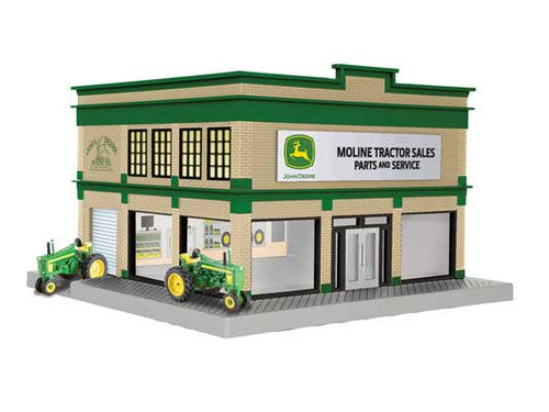 Lionel O 2429010 John Deere Showroom with 2 Tractors & Interior Lights Assembled