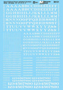 Microscale N 70121 Alphabets and Numbers, Stencil Railroad Roman (white)
