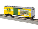 PREORDER Lionel HO 2-654380 40' Steel Flat-End Plug-Door Reefer/Boxcar, John Deere Tractors