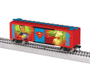 PREORDER Lionel HO 2-654430 40' Steel Flat-End Boxcar, DC Superman (red, blue, Cartoon Scenes)