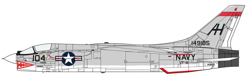 Hasegawa Models 7524 F-8E Crusader “VF-111 Sundowners” 1:48 SCALE MODEL KIT