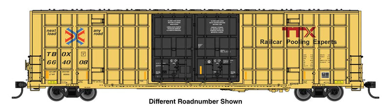 PREORDER Walthers Mainline HO 910-3114 60' High Cube Plate F Horizontal Post Boxcar, TTX TBOX