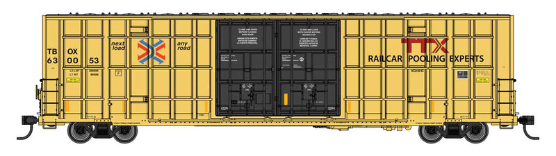 PREORDER Walthers Mainline HO 910-3117 60' High Cube Plate F Horizontal Post Boxcar, TTX TBOX