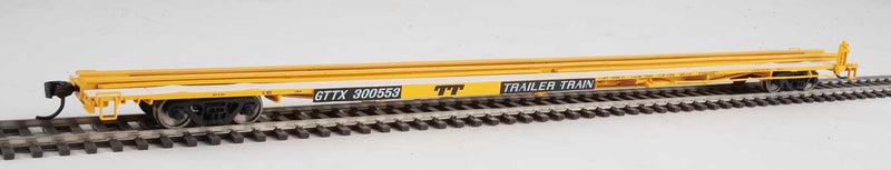 WalthersMainline 910-5521 85' General American G85 Flatcar - Ready to Run -- GTTX (Yellow)