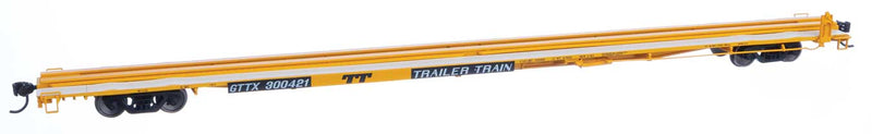 WalthersMainline 910-5555 85' General American G85 Flatcar - Ready to Run -- GTTX (Yellow)