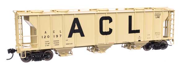 WalthersMainline 910-7037 HO 50' Pullman-Standard PS-2 2893 3-Bay Covered Hopper - Ready to Run - Atlantic Coast Line
