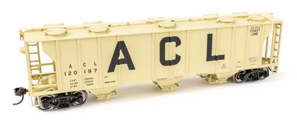 WalthersMainline 910-7037 HO 50' Pullman-Standard PS-2 2893 3-Bay Covered Hopper - Ready to Run - Atlantic Coast Line