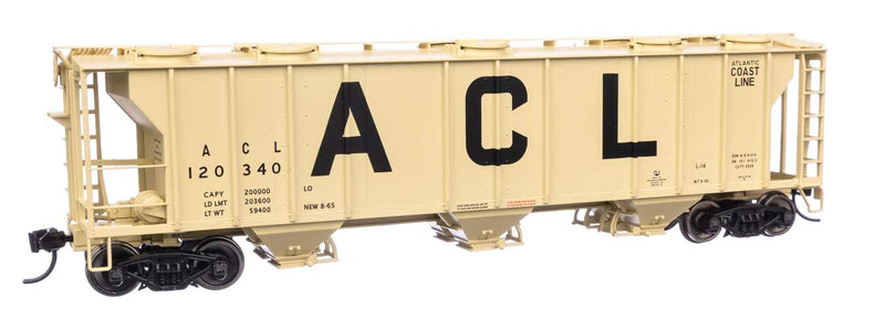 WalthersMainline 910-7038 HO 50' Pullman-Standard PS-2 2893 3-Bay Covered Hopper - Ready to Run - Atlantic Coast Line