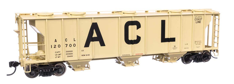 WalthersMainline 910-7039 HO 50' Pullman-Standard PS-2 2893 3-Bay Covered Hopper - Ready to Run - Atlantic Coast Line