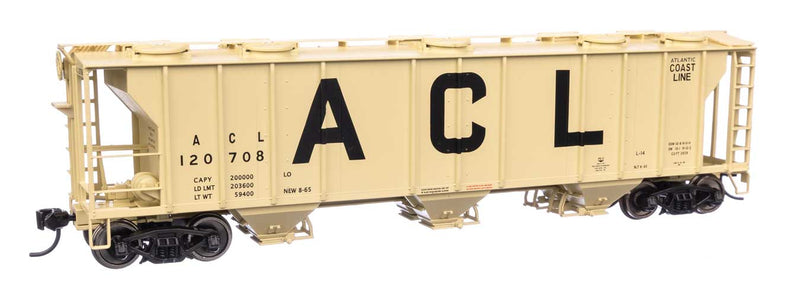 WalthersMainline 910-7040 HO 50' Pullman-Standard PS-2 2893 3-Bay Covered Hopper - Ready to Run - Atlantic Coast Line