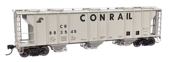 WalthersMainline 910-7050 HO 50' Pullman-Standard PS-2 2893 3-Bay Covered Hopper - Ready to Run - Conrail