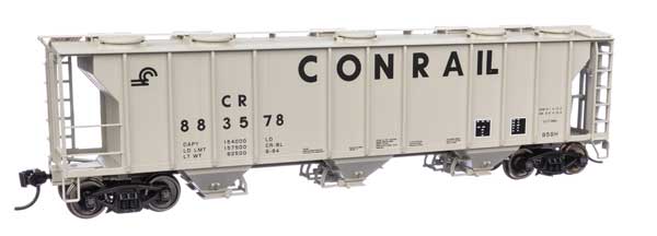 WalthersMainline 910-7052 HO 50' Pullman-Standard PS-2 2893 3-Bay Covered Hopper - Ready to Run - Conrail