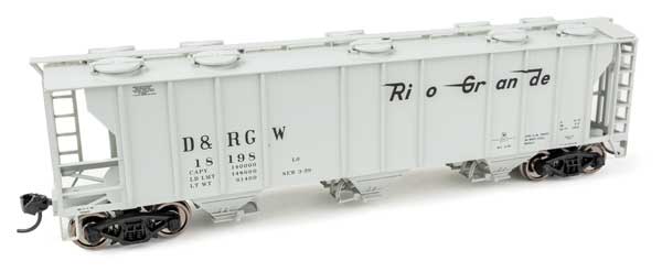 WalthersMainline 910-7053 HO 50' Pullman-Standard PS-2 2893 3-Bay Covered Hopper - Ready to Run - Denver & Rio Grande Western(TM)