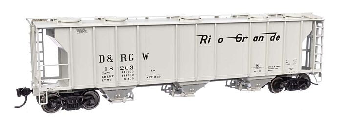 WalthersMainline 910-7054 HO 50' Pullman-Standard PS-2 2893 3-Bay Covered Hopper - Ready to Run - Denver & Rio Grande Western(TM)