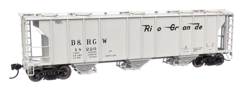 WalthersMainline 910-7056 HO 50' Pullman-Standard PS-2 2893 3-Bay Covered Hopper - Ready to Run - Denver & Rio Grande Western(TM)