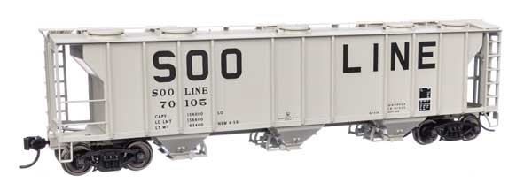 WalthersMainline 910-7060 HO 50' Pullman-Standard PS-2 2893 3-Bay Covered Hopper - Ready to Run - Soo Line