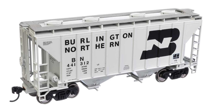 WalthersMainline 910-7974 37' 2980 Cubic-Foot 2-Bay Covered Hopper - Ready to Run -- Burlington Northern