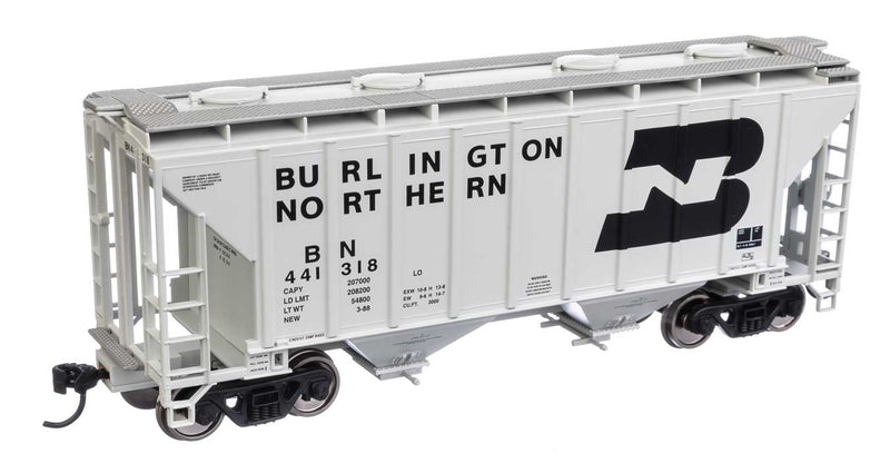 WalthersMainline 910-7975 37' 2980 Cubic-Foot 2-Bay Covered Hopper - Ready to Run -- Burlington Northern