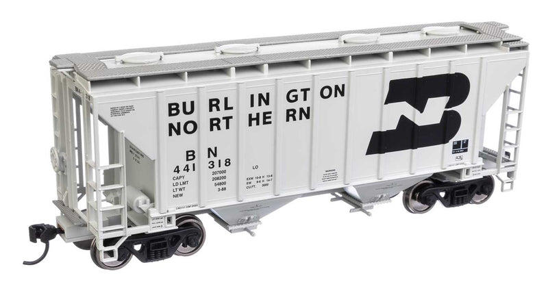 WalthersMainline 910-7975 37' 2980 Cubic-Foot 2-Bay Covered Hopper - Ready to Run -- Burlington Northern